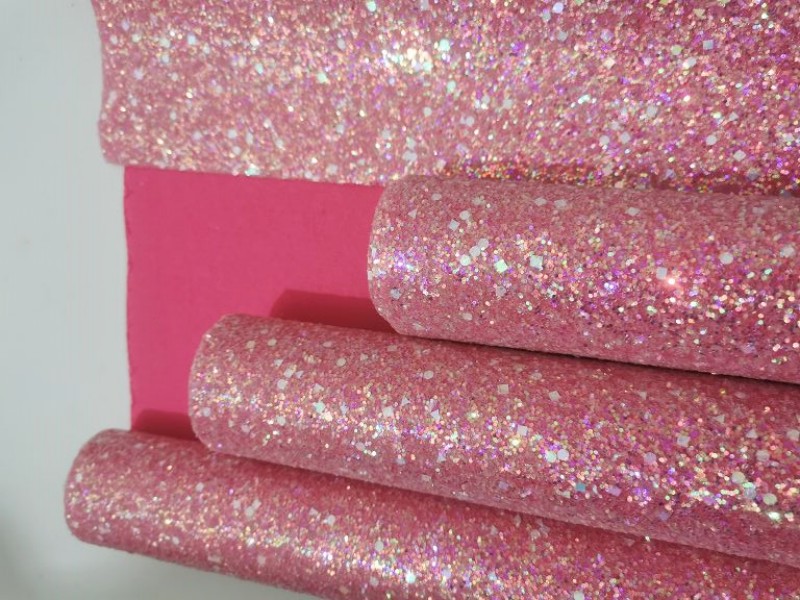 Premium Geometric Candy Chunky Glitter Leather