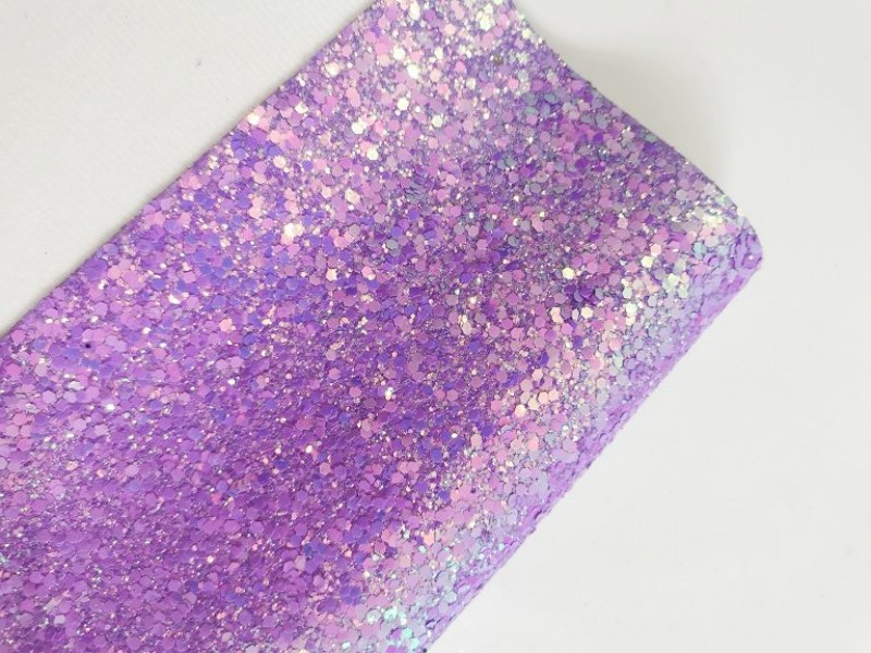 Purple Chunky Glitter Leather With Felt Back