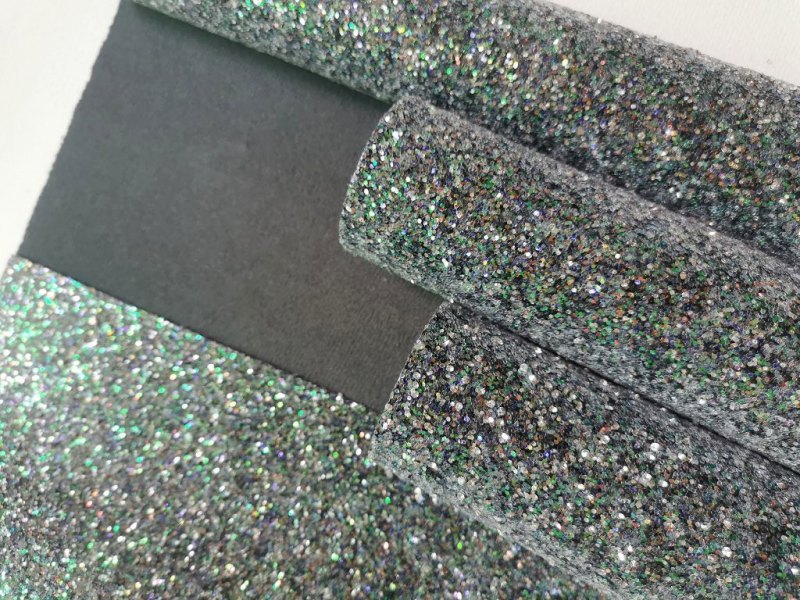Rhinestone Felt Backing Chunky Glitter Leather Fabric