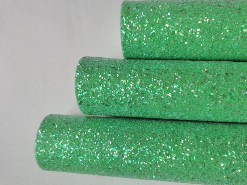 Green Crystal Ultra Chunky Glitter Leather Vinyl