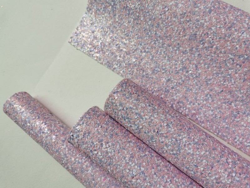 Mixed Sequin Chunky Glitter Leather Felt Backing
