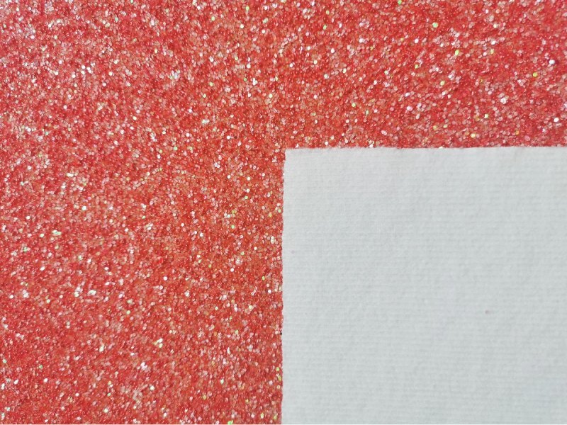 Solid Color Chunky Glitter Leather With Beads Felt Backing