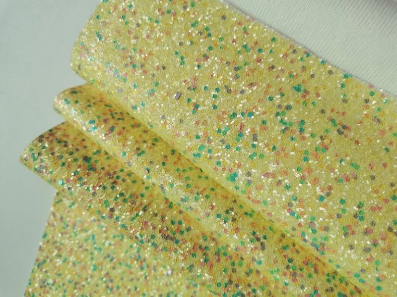 Colorful Sequin Chunky Glitter Leather With Felt Backing