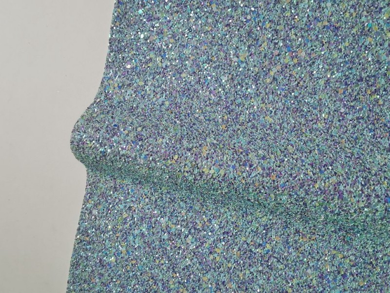 Blue Ultra Chunky Glitter Leather Felt Backing Bows