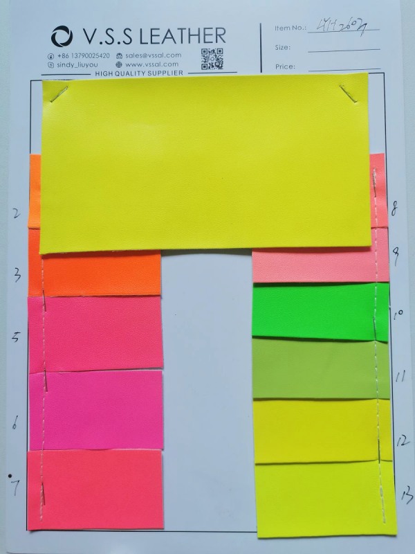 Neon Color Soft PU Leather With Felt Backing