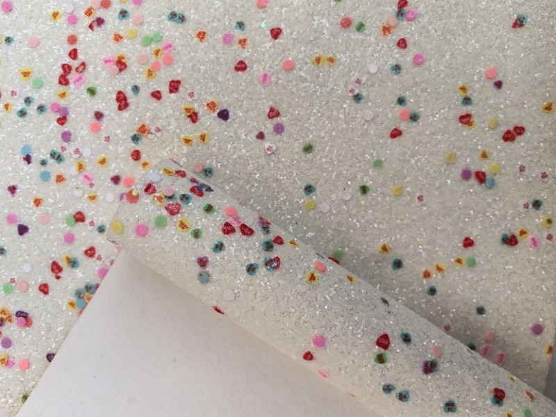 Love Hearts Clay Chunky Glitter Leather For Valentines Day