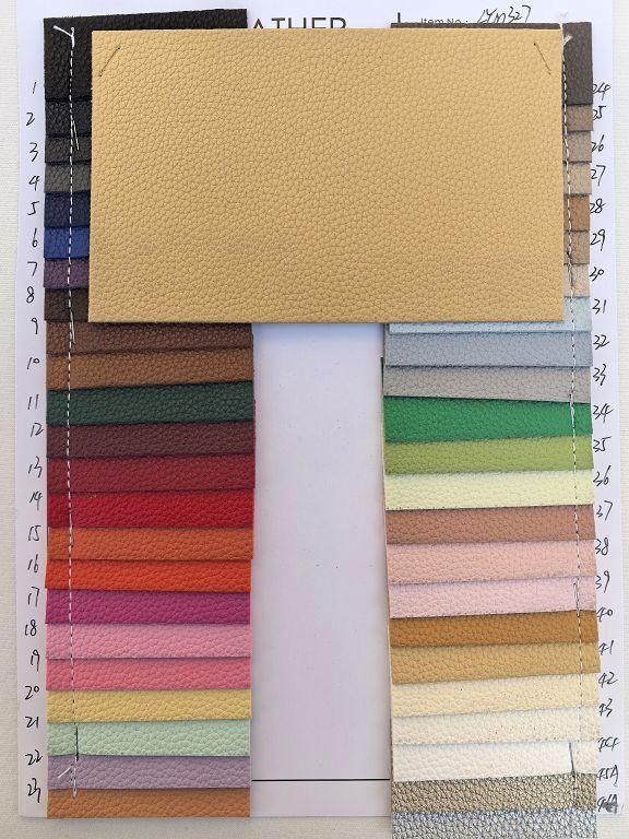 Thick Felt Back Litchi Pattern Faux Leather