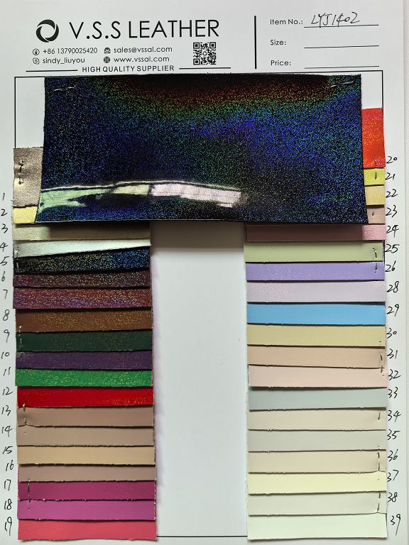 Holographic Smooth Fine Glitter Leather Fabric