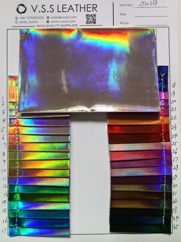 Holographic Iridescent Faux Leather Fabric