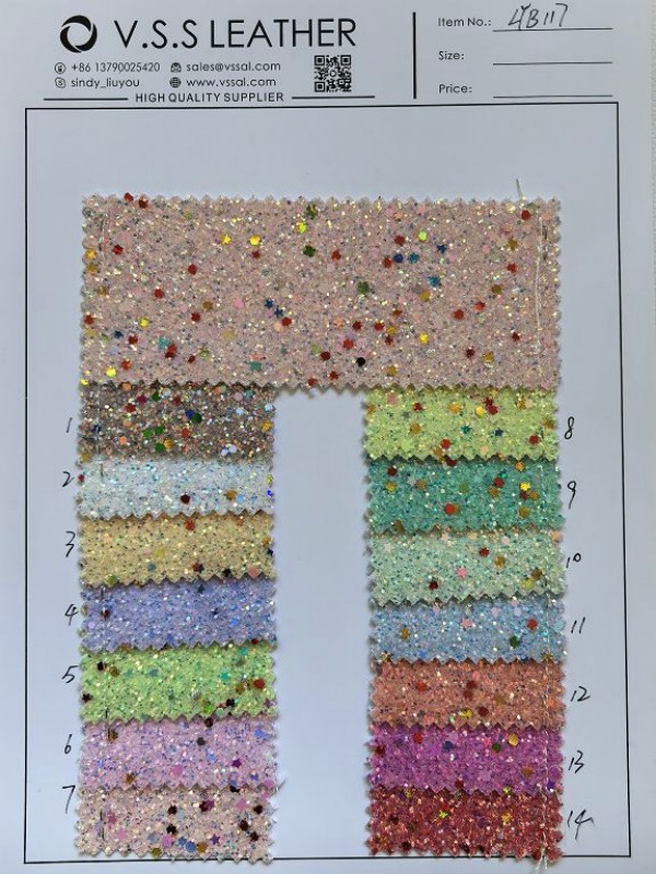 Big Colorful Sequin Ultra Chunky Glitter Leather Fabric