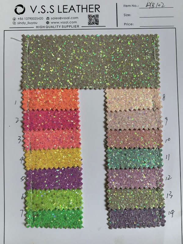 Neon Color Premium Chunky Glitter Leather