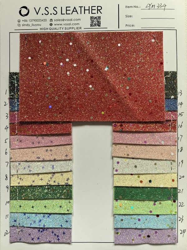Star Sequin Glitter Leather Fabric With Felt Backing