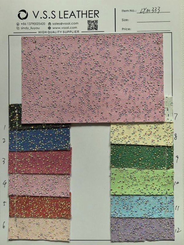 Holographic Solid Color Glitter Leather With Felt Back