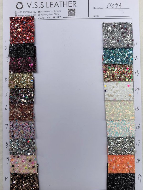 Beads On Chunky Glitter Leather Fabric