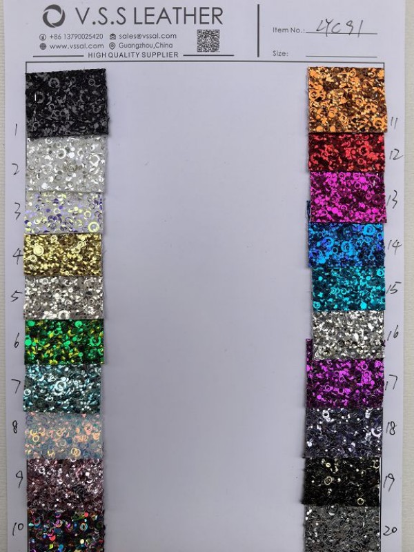Round Sequin Ultra Chunky Glitter Leather 