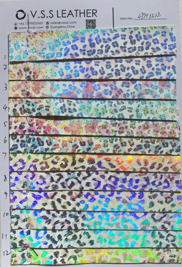 Iridescent Animal Print Synthetic Leather For DIY Craft  