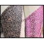 Triangle Printed Chunky Glitter leather Fabric