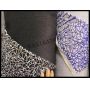 Triangle Printed Chunky Glitter leather Fabric