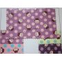 Mesh Glitter Leather Fabric Printed With Bears