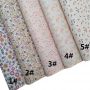 Flowers Pattern Glitter Leather Fabric 