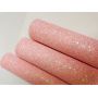 Pink Shining High Quality Felt Backing Glitter Leather