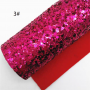 Solid Color 30*134CM Felt Backed Chunky Glitter Leather