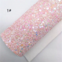 Solid colors ultra chunky glitter leather with felt backing