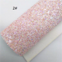 Solid colors ultra chunky glitter leather with felt backing