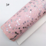 Star sequin felt backed mini roll glitter leather fabric