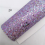 30X134CM Mix Color Chunky Glitter Leather 