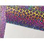 Leopard Pattern Chunky Glitter Leather Felt Backing