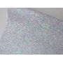 Silver Iridescent Chunky Glitter Leather Felt Backing